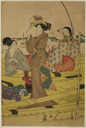 Frauen auf einem Fischerboot