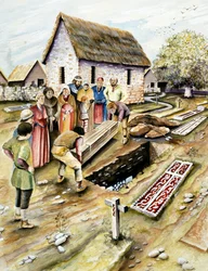 Wikingerbestattung in einem Kirchhof, York, Yorkshire, 10. Jahrhundert, ca. 2000