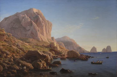 Eine felsige Küste, Capri. Nach Sonnenaufgang