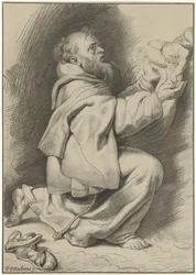Der heilige Franziskus von Assisi empfängt das Christuskind von Maria