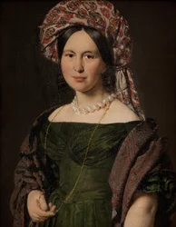 Cathrine Jensen, geb. Lorenzen, die Frau des Künstlers mit Turban, 1842-1843