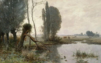 Landschaft mit Kühen