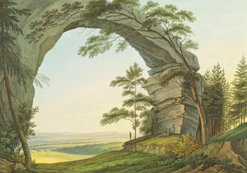 Ansicht des Prebischtors in der Sächsischen Schweiz an der Grenze zu Böhmen