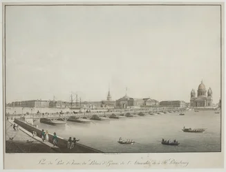 Ansicht der Isaaksbrücke in Petersburg