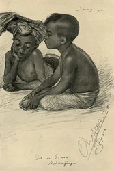 Sah und Osman, malaiische Jungen, Singapur
