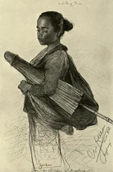 Junge Frau mit Sonnenschirm, Magalang, Java, 1898