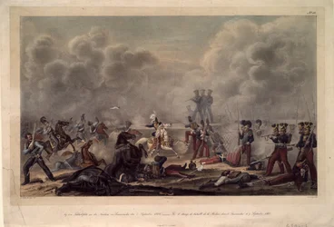 Auf dem Schlachtfeld von Borodino vor dem Dorf Semenovsky