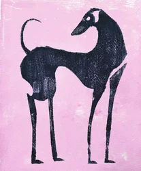 Abstrakter Rosa Windhund