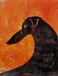 Orange Windhund Silhouette