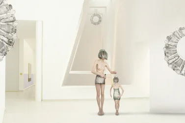 Futuristische minimalistische Figuren