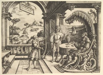 David spielt die Harfe vor Saul