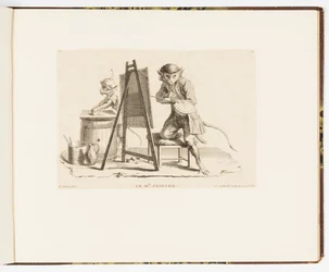 Platte 11, Le Maître Peintre (Der Meistermaler), Singeries ou différentes actions de la vie humaine représentées par des singes (Affenspielereien oder verschiedene Handlungen des menschlichen Lebens dargestellt von Affen)