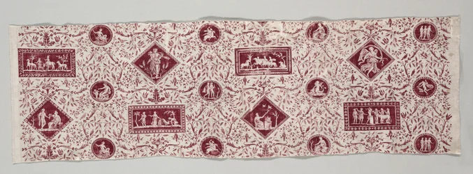 Streifen aus kupferplattenbedruckter Baumwolle, 1795-1799