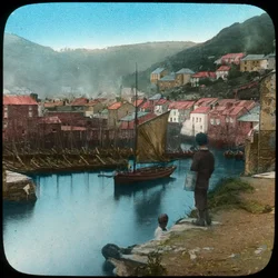 Polperro, Cornwall, spätes 19. oder frühes 20. Jahrhundert