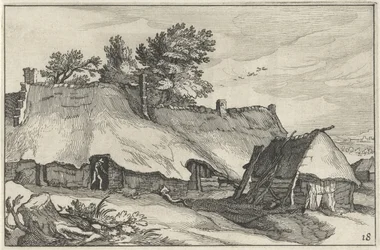 Bauernhof und kleine Scheune (Landschaften mit Bauernhöfen)