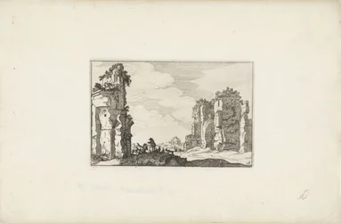 Zwei Hirten bei einer Ruine