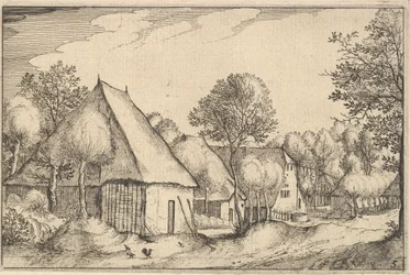 Bauernhof, Platte 5 aus Regiunculae et Villae Aliquot Ducatus Brabantiae, ca. 1610