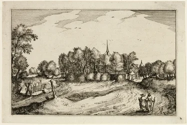 Ein Kloster, Platte dreizehn nach Bilder von Bauernhöfen, Landhäusern und rustikalen Dörfern (Praediorum villarum et rusticarum casularum icones)