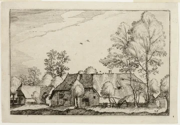 Großer Bauernhof, Platte zehn nach Bilder von Bauernhöfen, Landhäusern und rustikalen Dörfern (Praediorum villarum et rusticarum casularum icones)