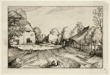 Der Schwanenwirt, Platte sechs nach Bilder von Bauernhöfen, Landhäusern und rustikalen Dörfern (Praediorum villarum et rusticarum casularum icones)