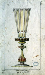 Dekoration für Champagnerflöten, Aquarellzeichnung, Claude-Aymé Chenavard