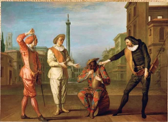 Szenen aus der Komödie "Das Grab des Meisters Andre"