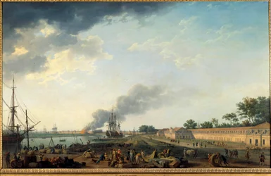 Ansicht des Hafens von Rochefort und der Königlichen Seilerei, 1762. Paris, Musée de la Marine