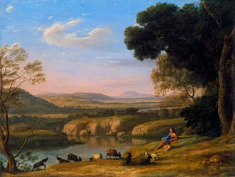 Landschaft mit Ziegenhirte