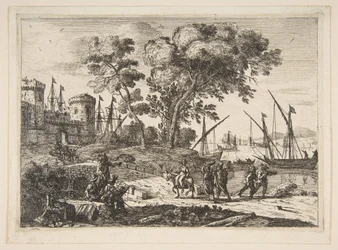 Küstenszene mit einem Künstler, ca. 1638-41