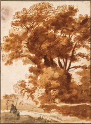 Gruppe von Bäumen und ruhender Schäfer (ca. 1630)