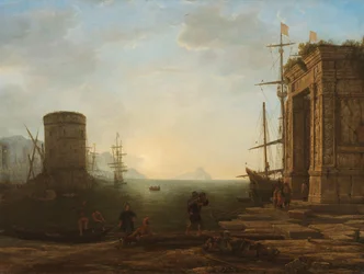 Hafen bei Sonnenaufgang