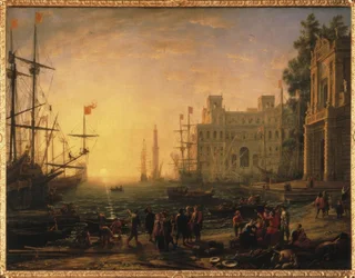 Ideale Hafenansicht mit der Villa Medici
