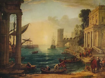 Die Einschiffung der Königin von Saba, 1648, ca. 1915