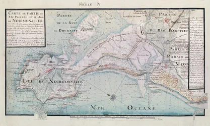 Atlas 131 H, Blatt 71: Karte eines Teils von Bas-Poitou und der Île de Noirmoutier, 1703