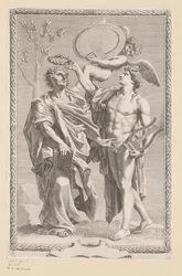 Apollo krönt Publius Vergilius Maro (Titelblatt für: Publius Vergilius Maro, Publii Virgilii Maronis Opera, 1641)