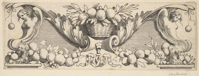 Kopfschmuck: Korb mit Früchten