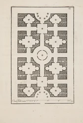 Entwurf für Parterre, aus Theatre des Plans et Jardinages, veröffentlicht 1652 (Gravur)