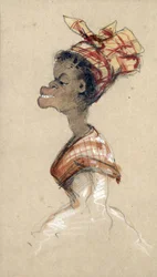 Schwarze Frau mit Kopftuch, 1857