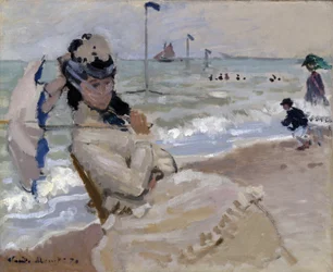 Camille am Strand in Trouville