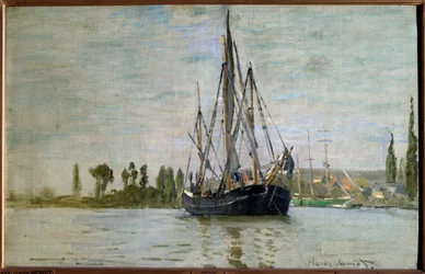 Chasse-Maree vor Anker in der Nähe von Rouen. Gemälde von Claude Monet (1840-1926) 1871