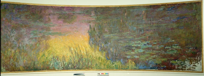 Die Seerosen, untergehende Sonne, (1840-1926), 1914-1926. Diptychon, jeder Teil 2 x 3 m. Paris. Musée de l
