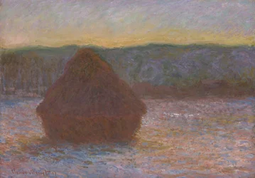 Getreidestapel (Tauwetter, Sonnenuntergang)
