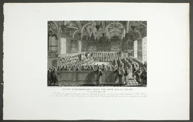 Sondersitzung von Ludwig XVI. im Palast, aus der Serie Tableaux historiques de la Révolution française