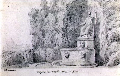 Ansicht eines Brunnens im Garten der Villa Medici, Rom (um 1815-20)