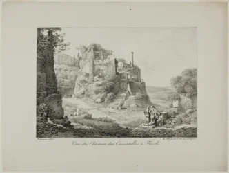 Blick auf die Straße von Cascatelles nach Tivoli