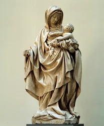 Jungfrau mit Traube Statue, zugeschrieben Claus de Werve (1380-1439)