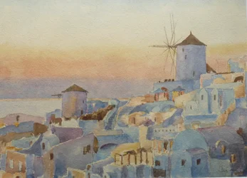 Santorini Oia – Sonnenuntergang, Beleuchtungszeit, 2019