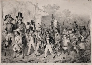 Actualités: Bon! Les moutards en veulent sussi! quand on parle de guerre!..., 1840