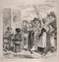 Sehen Sie, meine Liebe! Es ist die Polizei, die diese Kasperle spielen lässt, um abzulenken..., 1840