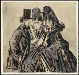 Ein Herr und zwei Damen, 1860er Jahre
